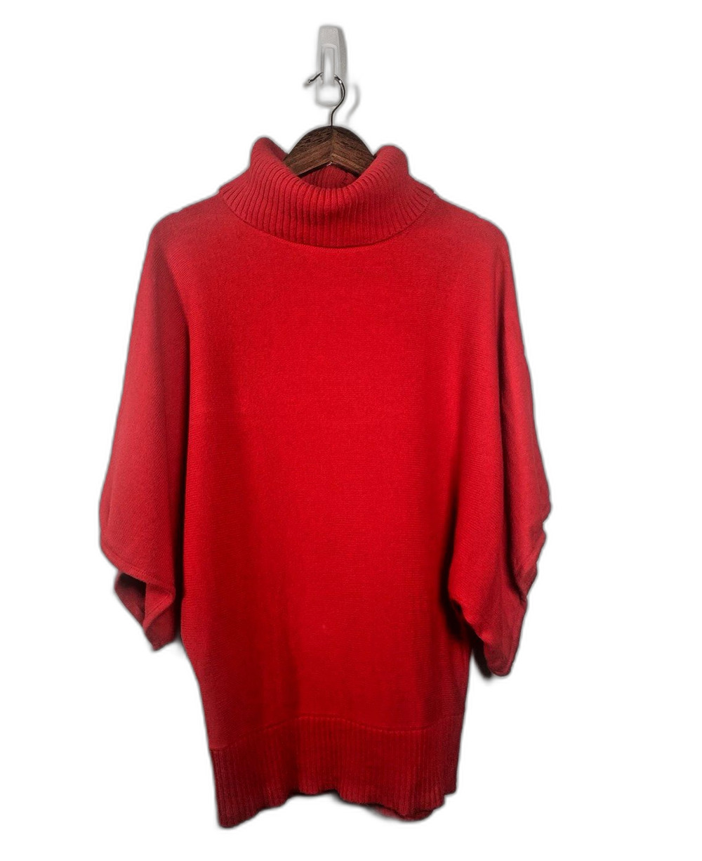 INC International Concepts Red Cowl Neck Sweater Women’s Large Batwing Dolman